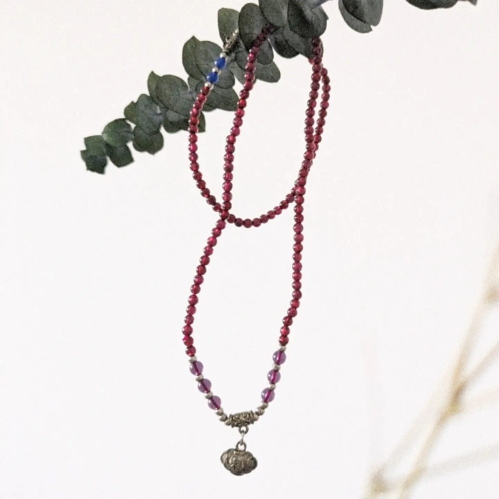 Garnet Necklace/Long Bracelet